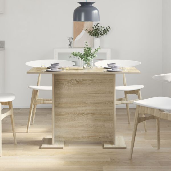800246 vidaXL Dining Table Sonoma Oak 110x60x75 cm Chipboard