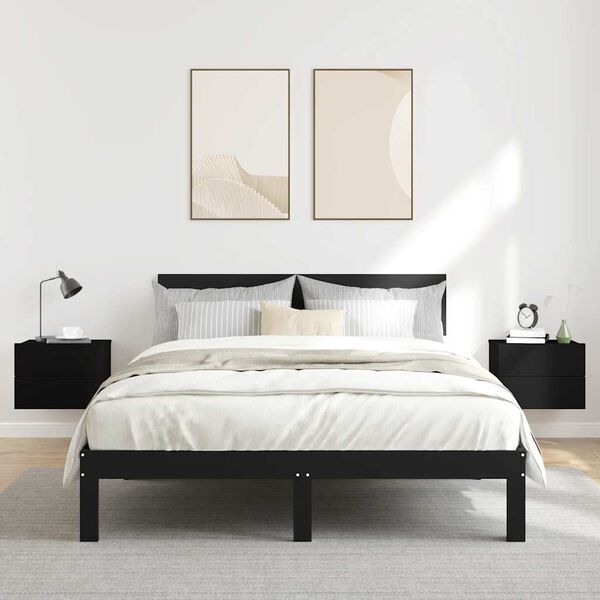 vidaXL Приліжкові тумби 2 шт. Чорний 40x30x30 см ДСП