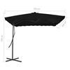 312516 vidaXL Outdoor Parasol with Steel Pole Black 250x250x230 cm