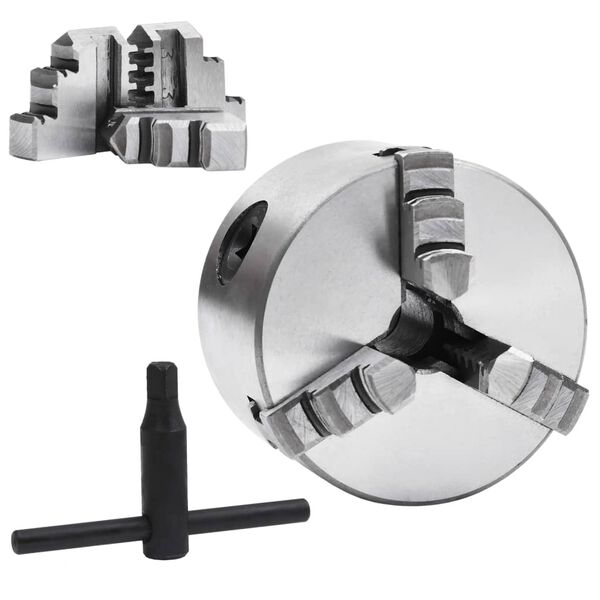 vidaXL Токарний Самоцентрувальний Трикулачковий Патрон 80 мм Сталь