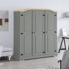 282621 vidaXL Wardrobe Mexican Pine Corona Range 3 Doors Grey