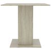 800257 vidaXL Dining Table White and Sonoma Oak 80x80x75 cm Chipboard