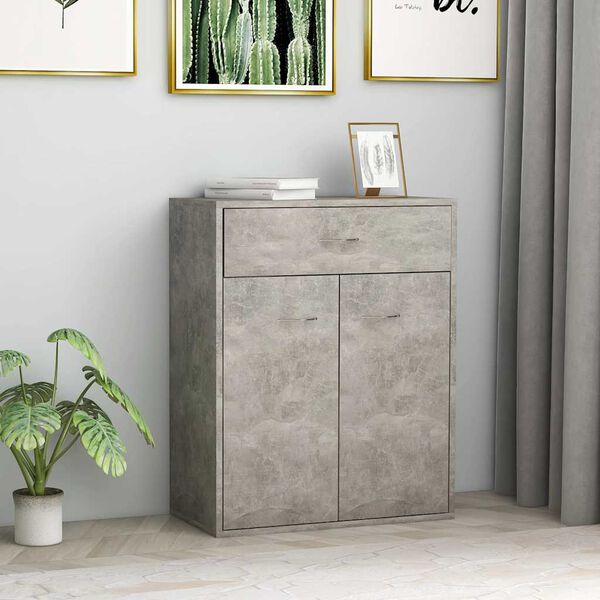 800715 vidaXL Sideboard Concrete Grey 60x30x75 cm Chipboard