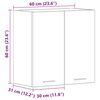 801268 vidaXL Hanging Cabinet White 60x31x60 cm Chipboard