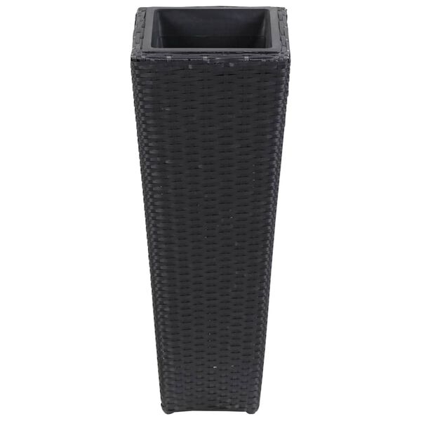 vidaXL Садова Піднесена Клумба Чорний 30x30x80 см Поліротанг