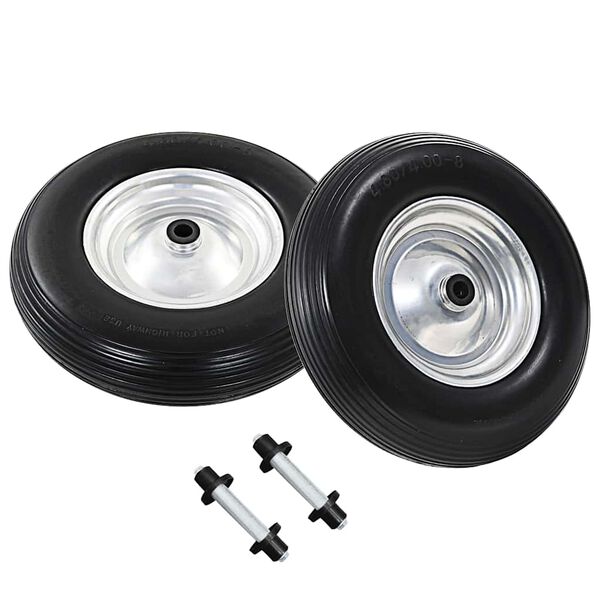 vidaXL Колеса для Тачки з Осями 2 шт. 4,00-8 390 мм Міцний Поліуретан