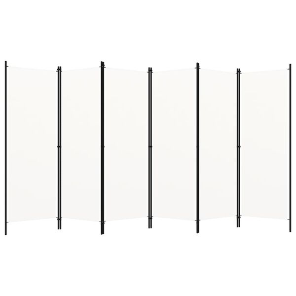 vidaXL 6-Панельна Кімнатна Перегородка Кремово-Білий 300x180 см