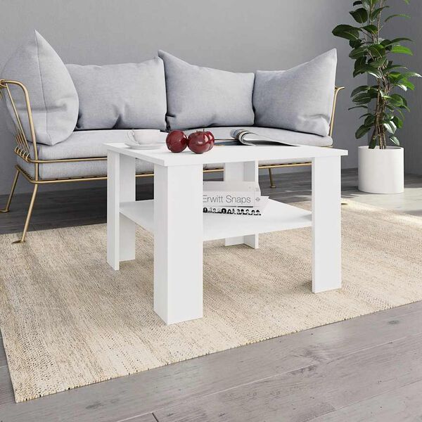 800207 vidaXL Coffee Table White 60x60x42 cm Chipboard