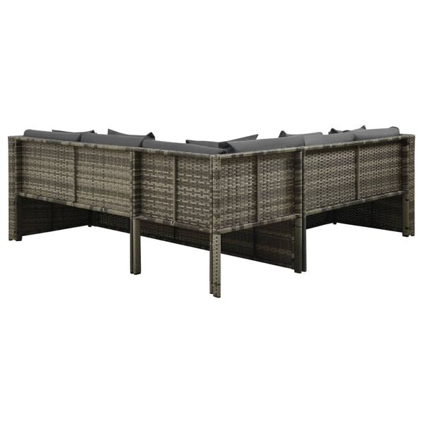 vidaXL Комплект Садових Меблів 4 Од. з Подушками Сірий Поліротанг