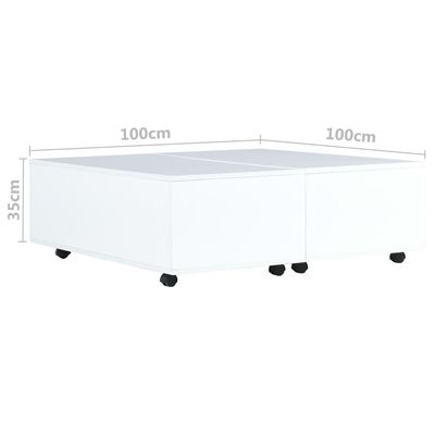 283724 vidaXL Coffee Table High Gloss White 100x100x35 cm