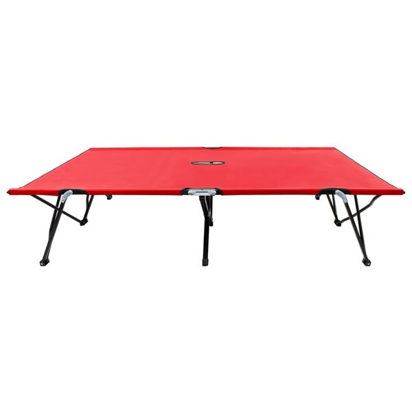 vidaXL Розкладний двомісний шезлонг Червоний Сталь