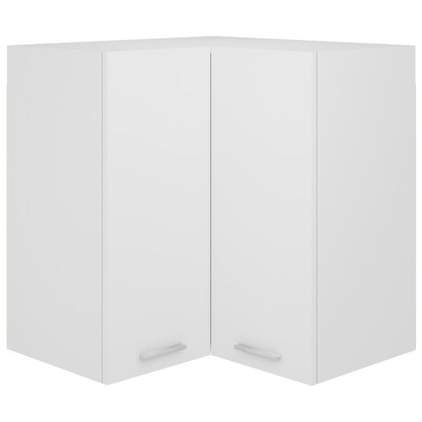 802537 vidaXL Hanging Corner Cabinet White 57x57x60 cm Chipboard
