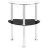 322786 vidaXL 2-Tier Side Table Transparent & Black 38x38x50cm Tempered Glass