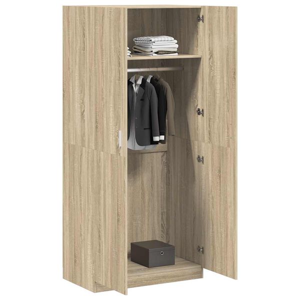 800633 vidaXL Wardrobe Sonoma Oak 90x52x200 cm Chipboard