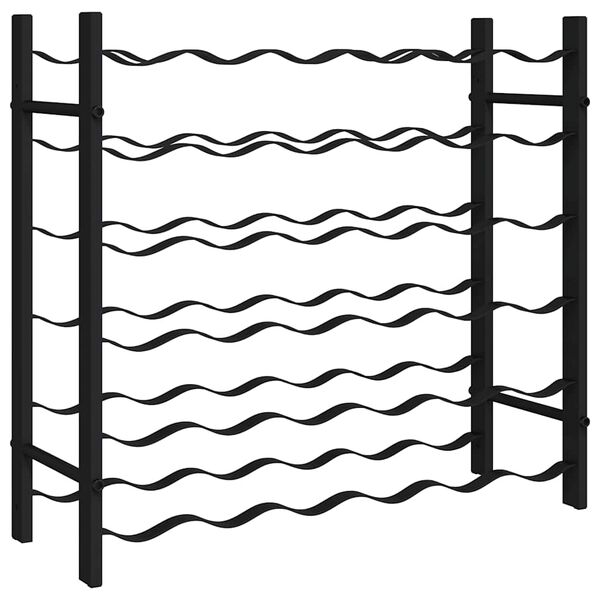 vidaXL Винний стелаж на 36 пляшок Чорний Залізо
