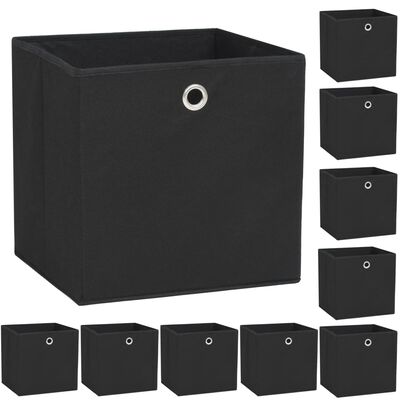 vidaXL Коробки для Зберігання 10 шт Чорний 32x32x32см Нетканий Матеріал