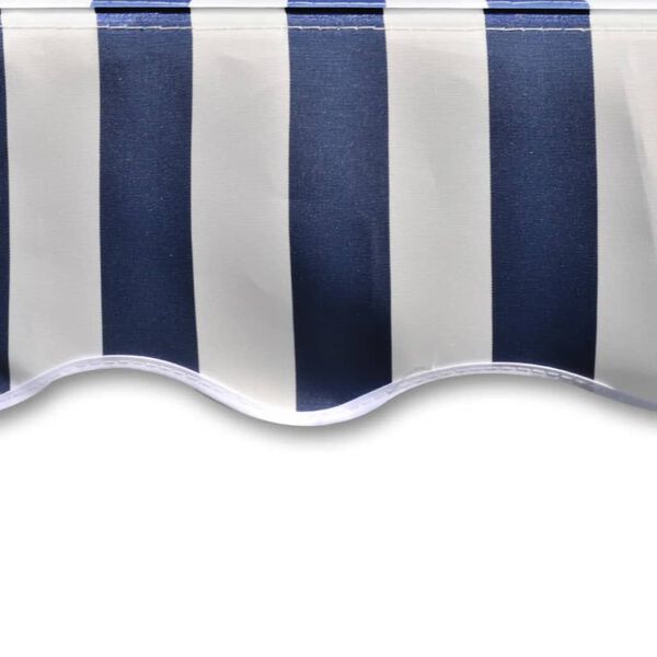 140009 vidaXL Awning Top Sunshade Canvas Navy blue and white 3x2,5 m