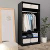 800226 vidaXL Wardrobe Black 100x50x200 cm Chipboard