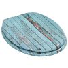 143931 vidaXL WC Toilet Seat with Soft Close Lid MDF Old Wood Design
