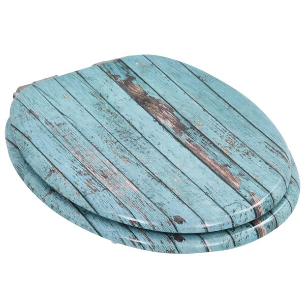 143931 vidaXL WC Toilet Seat with Soft Close Lid MDF Old Wood Design