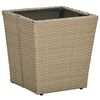vidaXL Чайний Столик Бежевий 41,5x41,5x44 см Поліротанг/Скло