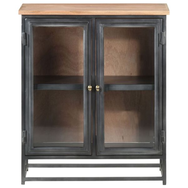 vidaXL Сервант Сірий 60x35x70 см Масив акації і сталь