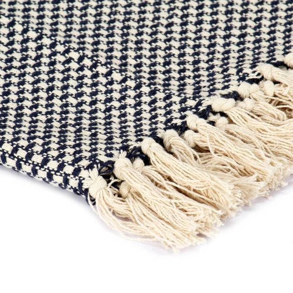 vidaXL Плед Темно-Синій 160x210 см Бавовна