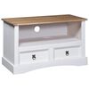 282628 vidaXL TV Cabinet Mexican Pine Corona Range White 91x43x56 cm
