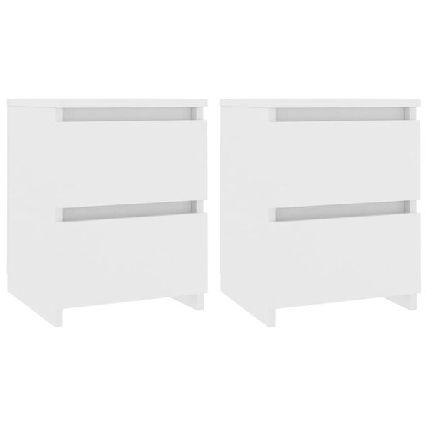 800514 vidaXL Bedside Cabinets 2 pcs White 30x30x40 cm Chipboard