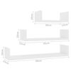 800198 vidaXL Wall Display Shelf 3 pcs White Chipboard