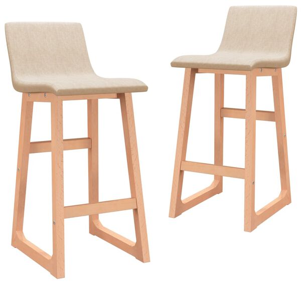 vidaXL Барні стільці 2 шт Кремовий Тканина