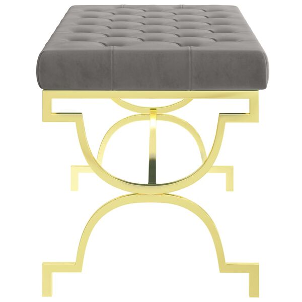 vidaXL Лавка Сірий 99 см Оксамитова тканина і нержавіюча сталь