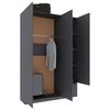 800794 vidaXL 3-Door Wardrobe Grey 120x50x180 cm Chipboard