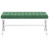 vidaXL Лавка Темно-Зелений 99 см Оксамитова Тканина і Нержавіюча Сталь