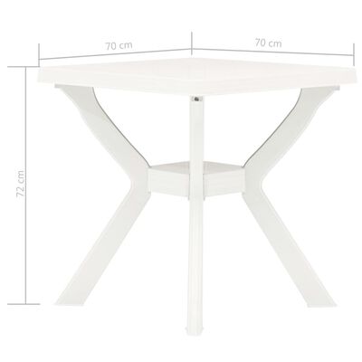 vidaXL Столик для бістро Білий 70x70x72 см Пластик