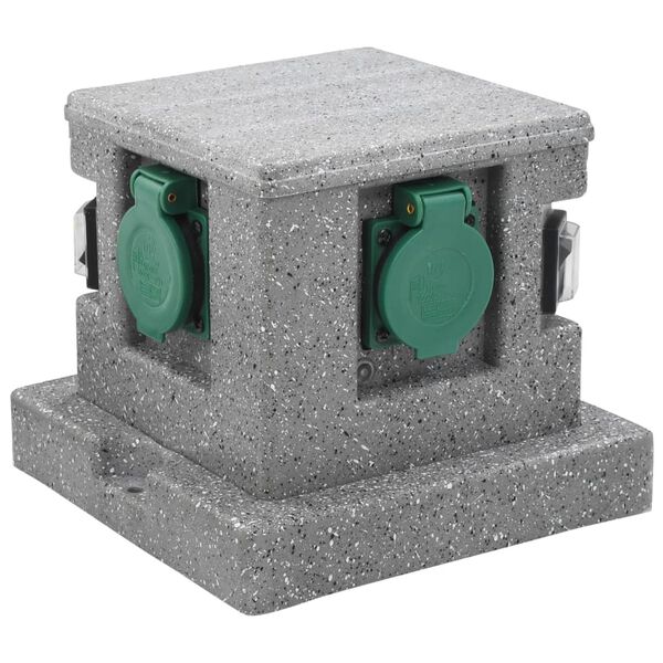 vidaXL Садова Розетка з Датчиком Сутінків Пластик