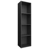 vidaXL Книжкова шафа/Тумба під телевізор Чорний 36x30x143 см ДСП