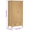 vidaXL Гардеробна Шафа 2 Двері "Hill Range" 89x50x170 см Масив Сосни