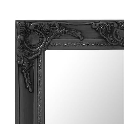 vidaXL Настінне дзеркало в стилі Бароко Чорний 60x100 см