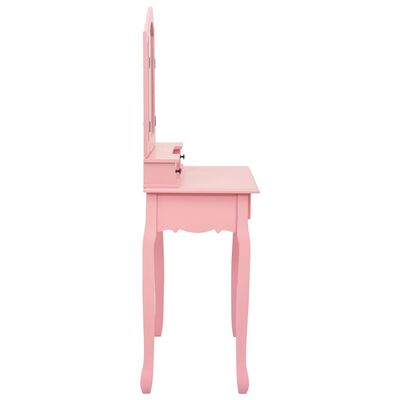vidaXL Туалетний столик з табуретом Рожевий 80x69x141 см Павловнія