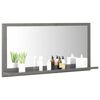 804579 vidaXL Bathroom Mirror High Gloss Grey 80x10,5x37 cm Chipboard