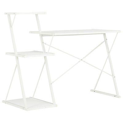 20287 vidaXL Desk with Shelf White 116x50x93 cm