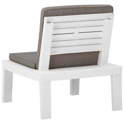 vidaXL Садове крісло для відпочинку з подушками Білий Пластик