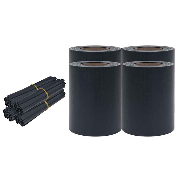 vidaXL Садові Захисні Екрани 4 шт Матовий Темно-Сірий 35x0,19 м ПВХ