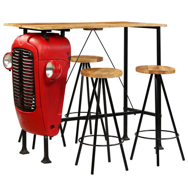 vidaXL Барний Комплект 5 Од. 120x60x107 см Масив Дерева Манго