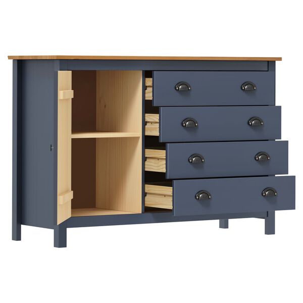 vidaXL Сервант "Hill Range" Сірий 120x40x80 см Масив Соснової Деревини