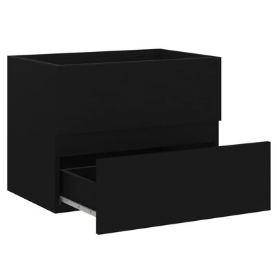 vidaXL Комплект Меблів для Ванної Кімнати 2 Од. Чорний ДСП