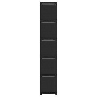 vidaXL Вітрина з 15 Кубічними Ящиками Чорний 103x30x175,5 см Тканина
