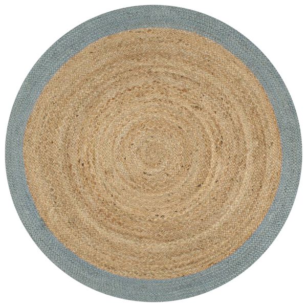 vidaXL Килимок Ручної Роботи з Оливко-Зеленою Облямівкою 150 см Джут