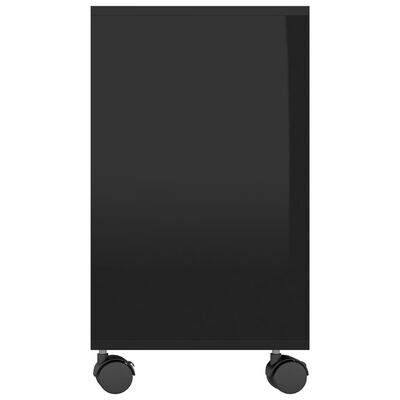 vidaXL Приставний столик Глянцевий чорний 70x35x55 см Деревні пластики